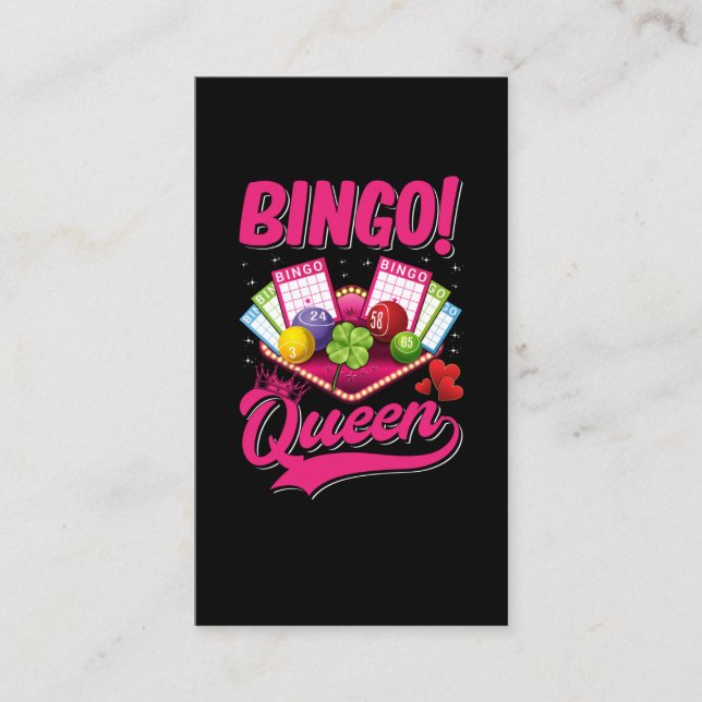 Tarjeta De Visita Jugador de Bingo Reina Mujeres Divertidas Bingo Ch (Anverso)