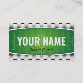 Tarjeta De Visita Jugador de entrenador de fútbol Green Field Modern