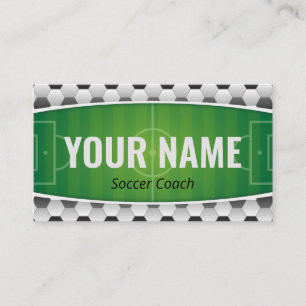 Tarjeta De Visita Jugador de entrenador de fútbol Green Field Modern