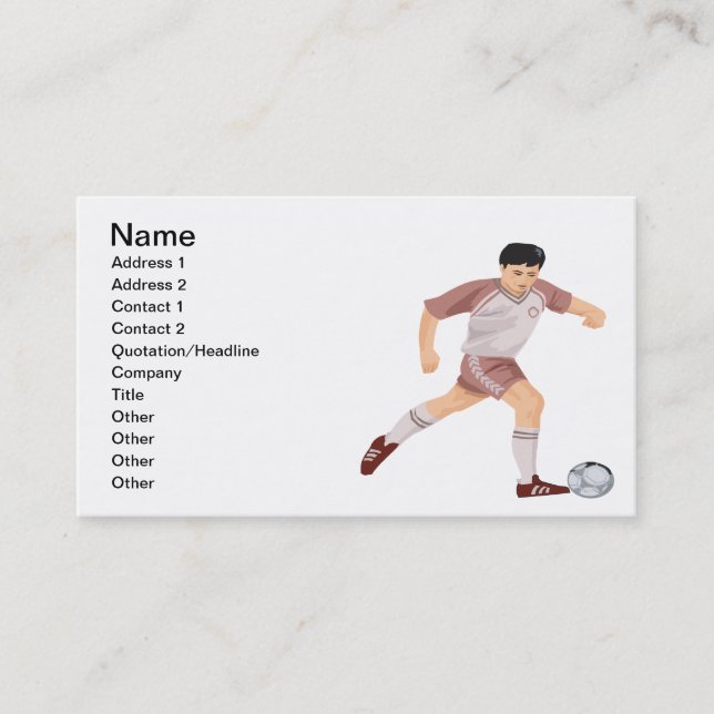 Tarjeta De Visita Jugador de fútbol (Anverso)