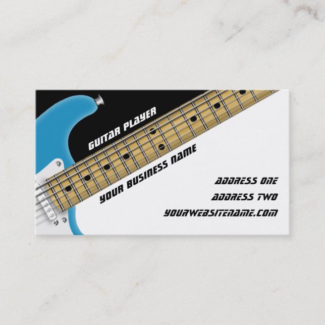 Tarjeta De Visita Jugador de guitarra (Anverso)