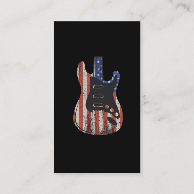 Tarjeta De Visita Jugador de guitarra estadounidense amante de la mú (Anverso)