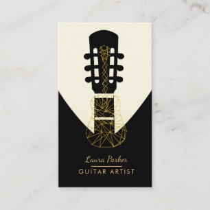 Tarjeta De Visita Jugador de música guitarra Artista DJ Geométrico N