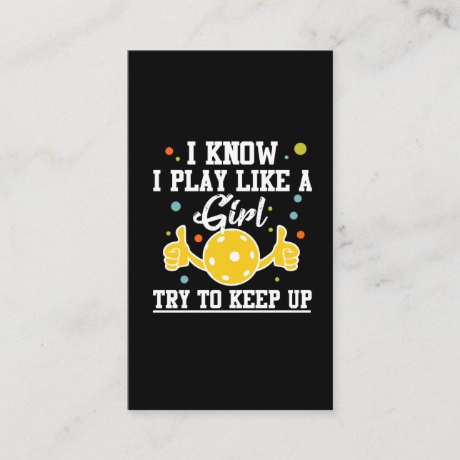 Tarjeta De Visita Jugador de pelota Chica Deportista Atleta Humor (Anverso)