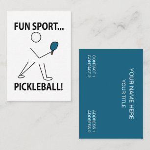 Tarjeta De Visita Jugador de Pickleball Deportes Diversión Deporte P