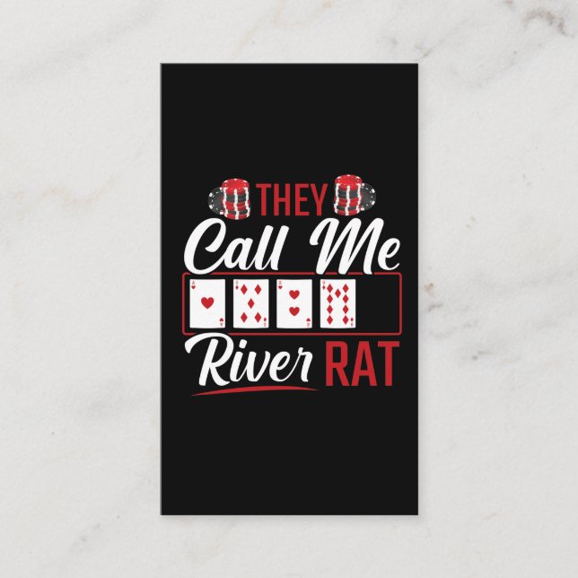 Tarjeta De Visita Jugador de poker divertido River Rat Texas Holdem  (Anverso)