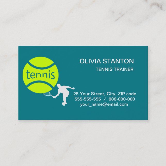 Tarjeta De Visita Jugador de tenis (Anverso)