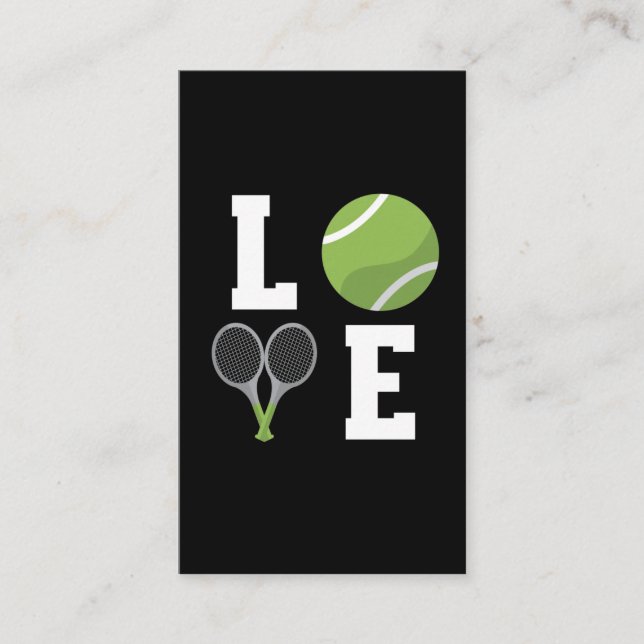 Tarjeta De Visita Jugador de tenis con bolas y raquetas (Anverso)