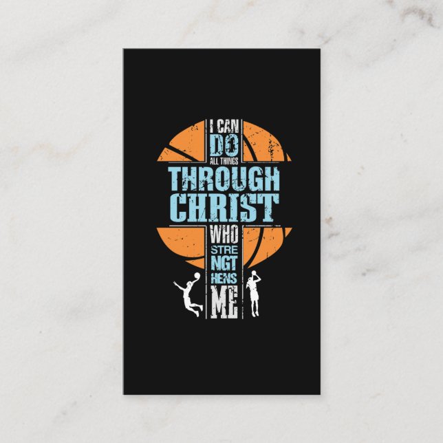 Tarjeta De Visita Jugador religioso de básquetbol filipino 4:13 Chri (Anverso)