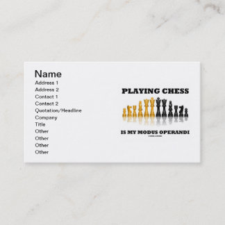 Tarjeta De Visita Jugar al ajedrez es mi modus operandi
