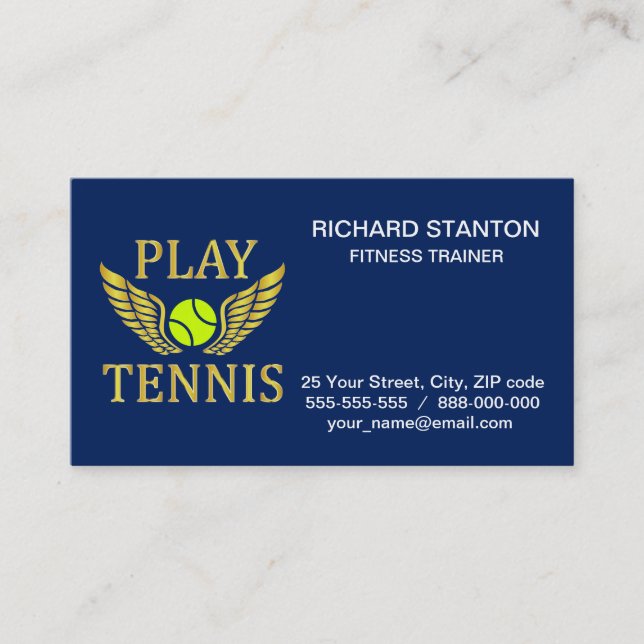 Tarjeta De Visita Jugar al tenis (Anverso)