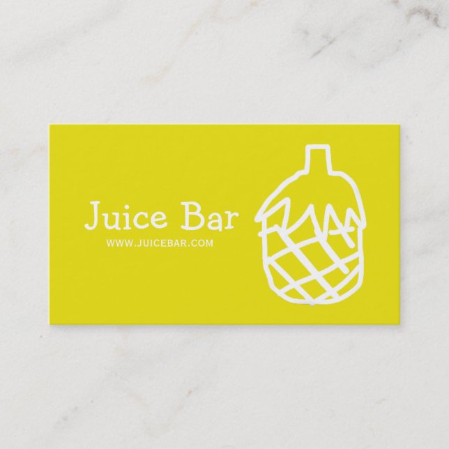 Tarjeta De Visita Jugo Bar piña bebidas de salud (Anverso)