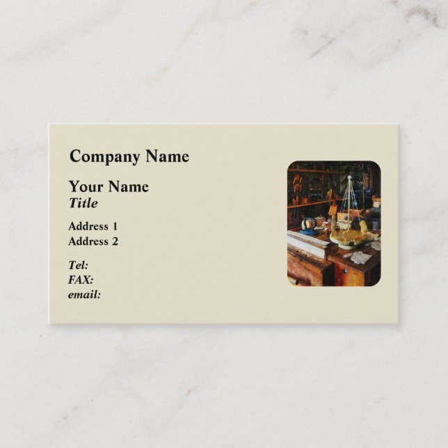 Tarjeta De Visita Juguetes de madera en la tienda de madera (Anverso)