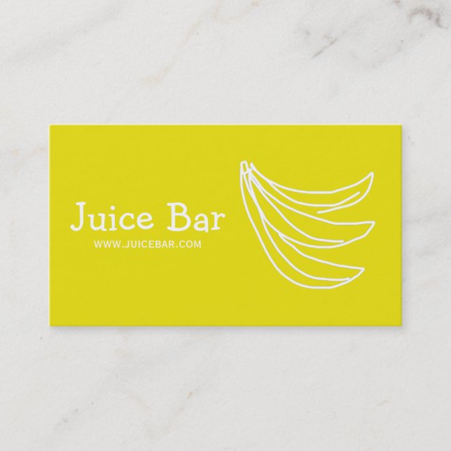 Tarjeta De Visita Juice Bar banana negocio de bebidas de salud (Anverso)