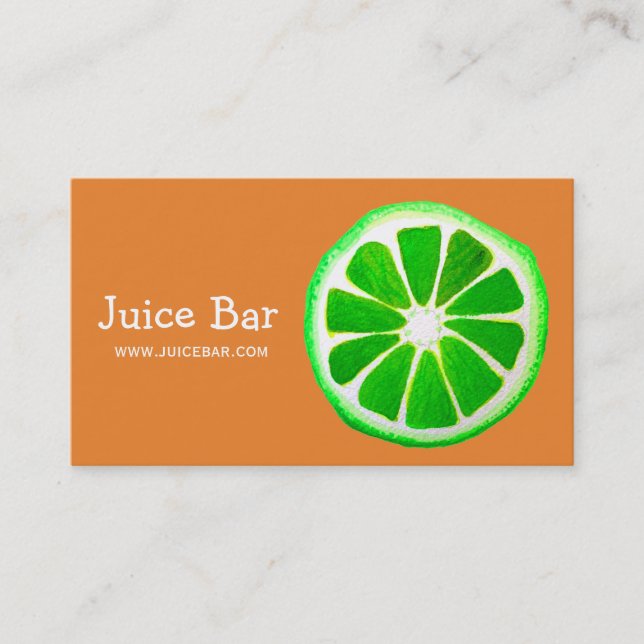 Tarjeta De Visita Juice Bar Green Health Bebe de negocios (Anverso)