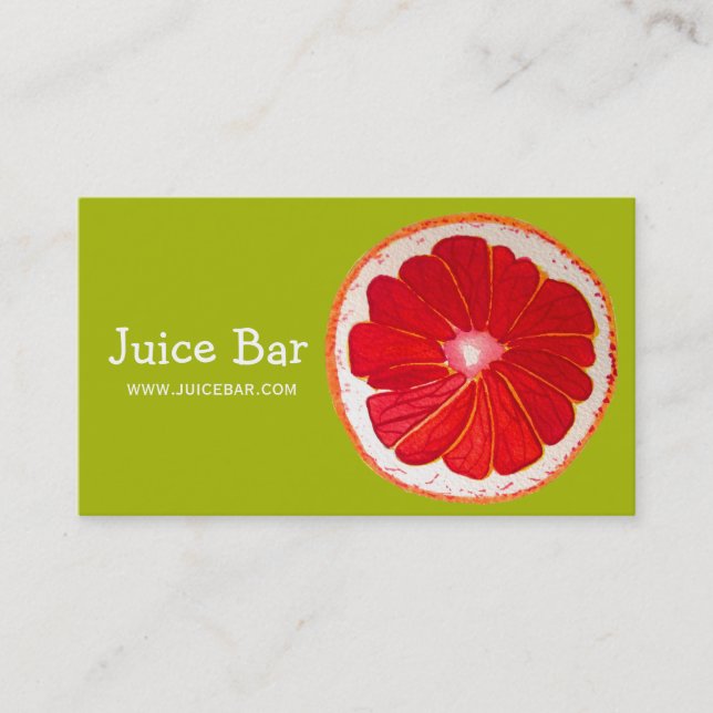 Tarjeta De Visita Juice Bar Green Health Bebe de negocios (Anverso)