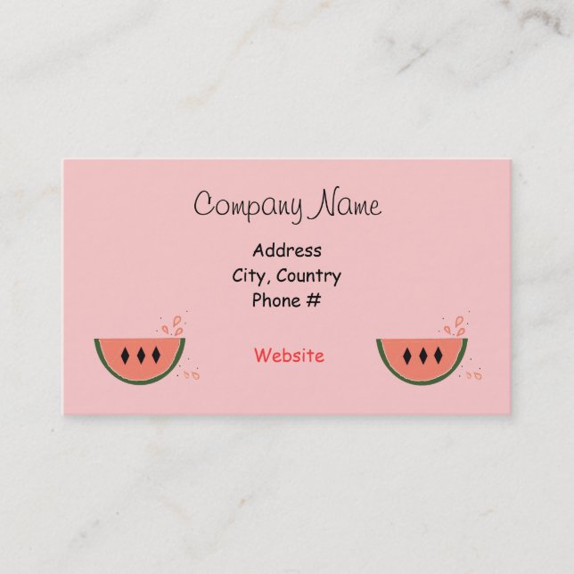 Tarjeta De Visita Juicy Watermelon (Anverso)