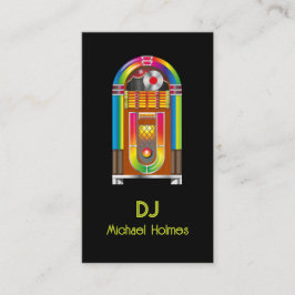 Tarjeta De Visita Jukebox DJ Music Black