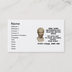 Tarjeta De Visita Julio César para no temer cualquier cosa exceptú