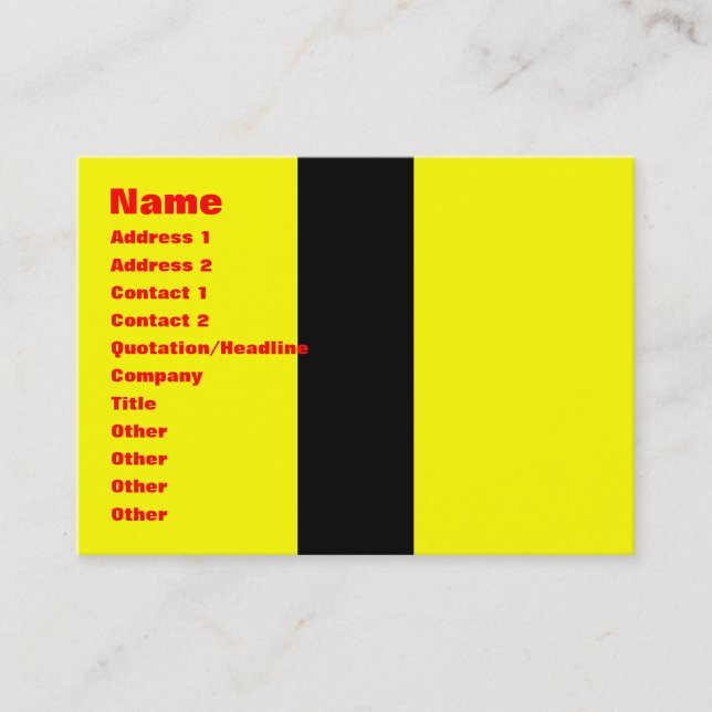Tarjeta De Visita Jumpsuit amarilla (Anverso)