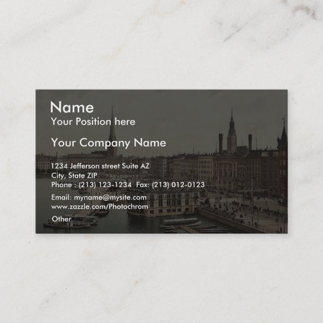 Tarjeta De Visita Jungfernsteig desde el norte, Hamburgo, Alemania,  (Anverso)