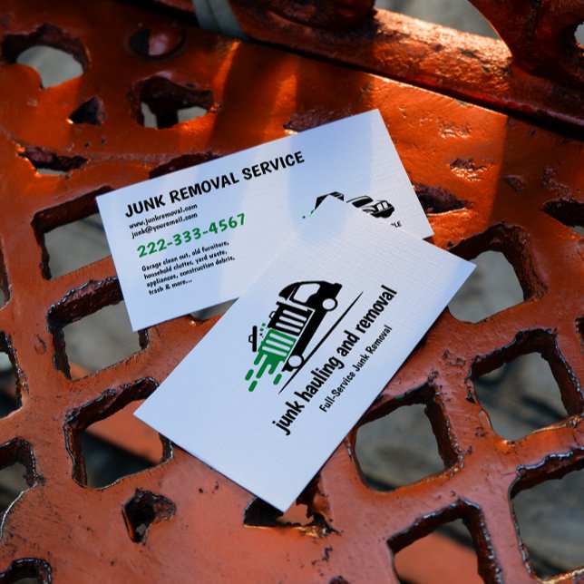 TARJETA DE VISITA JUNK HAULING TRASH REMOVAL VERDE NEGRO (Subido por el creador)