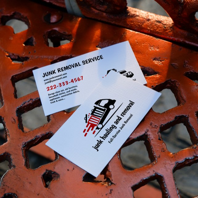 TARJETA DE VISITA JUNK HAULING TRASH REMOVING RED BLACK (Subido por el creador)