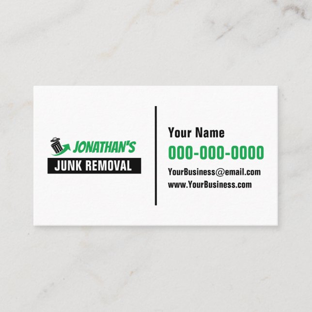 Tarjeta De Visita Junk Removal Business Cards (Anverso)