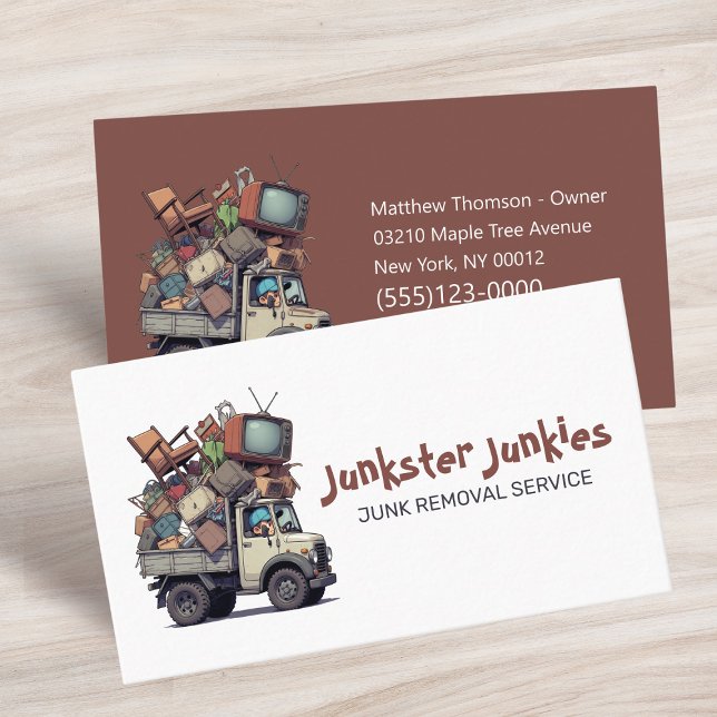 Tarjeta De Visita Junk Removal Garbage Hauling Truck Service (Subido por el creador)