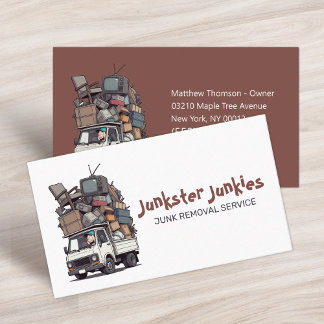 Tarjeta De Visita Junk Removal Garbage Hauling Truck Service
