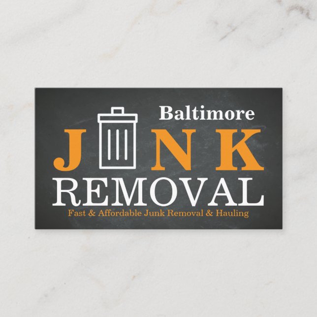 Tarjeta De Visita Junk Removal & Hauling (Anverso)