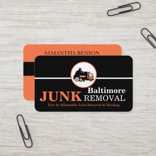 Tarjeta De Visita Junk Removal & Hauling (Anverso/Reverso In Situ)