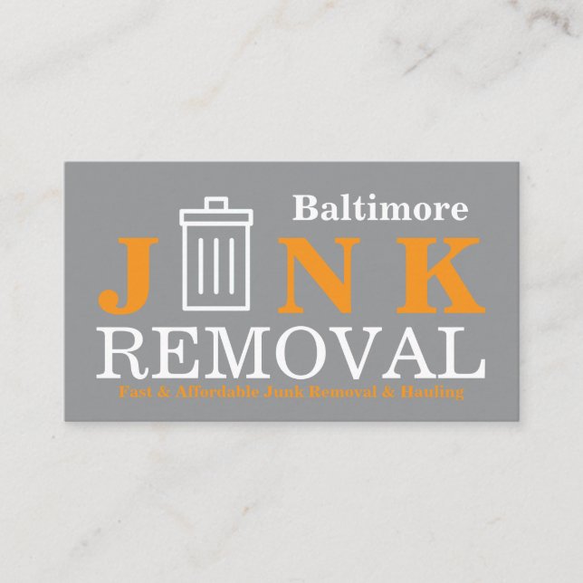 Tarjeta De Visita Junk Removal & Hauling (Anverso)