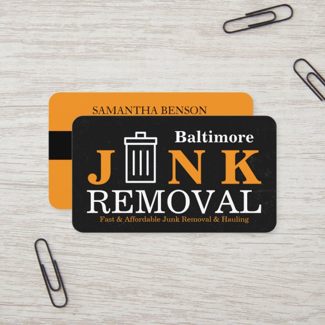 Tarjeta De Visita Junk Removal & Hauling (Anverso/Reverso In Situ)