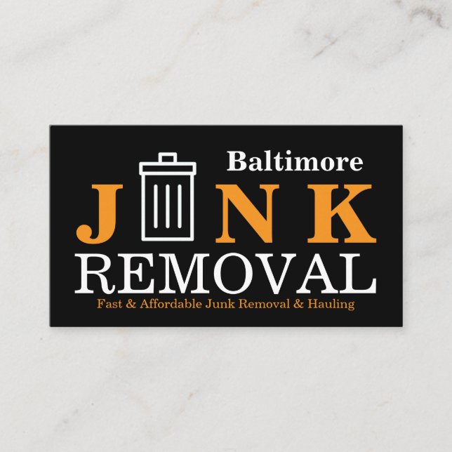 Tarjeta De Visita Junk Removal & Hauling (Anverso)