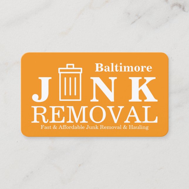 Tarjeta De Visita Junk Removal & Hauling (Anverso)