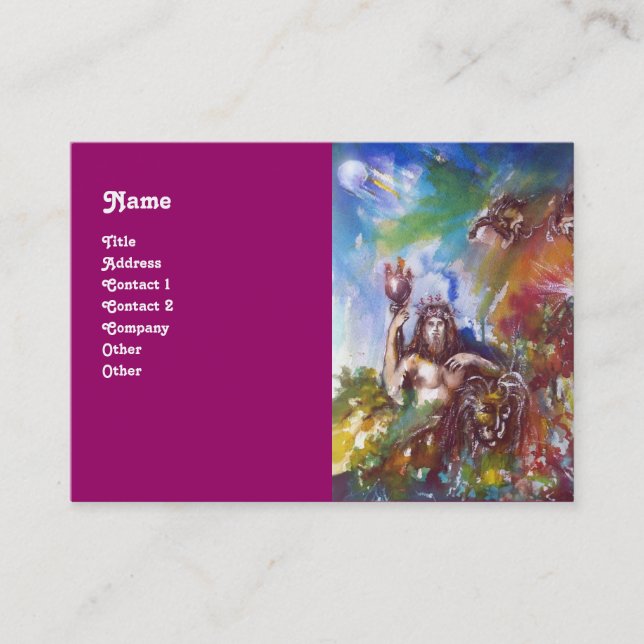 Tarjeta De Visita JUPITER AND LION , morado azul morado (Anverso)