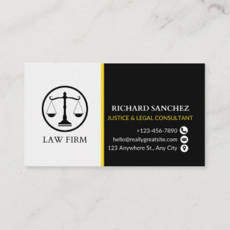 Tarjeta De Visita Justice & Legal Consultant – authoritative and pol