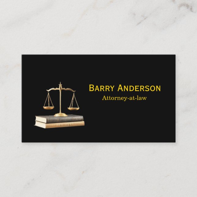 Tarjeta De Visita Justice Scales on Books -- Attorney (Anverso)