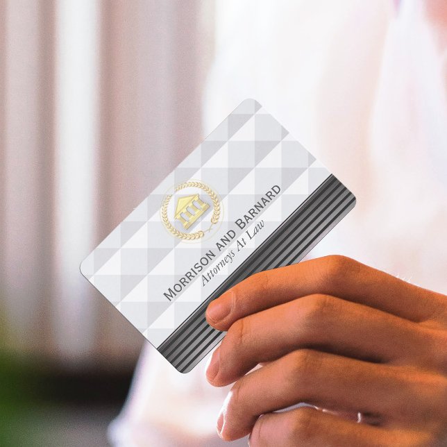 Tarjeta De Visita Juzgado de oro y plata de abogado moderno (Subido por el creador)