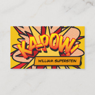 Tarjeta De Visita KA-POW Libro de Cómic Retro Divertido