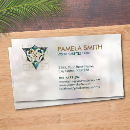 Tarjeta De Visita Kabbalah El árbol de la vida mármol y oro