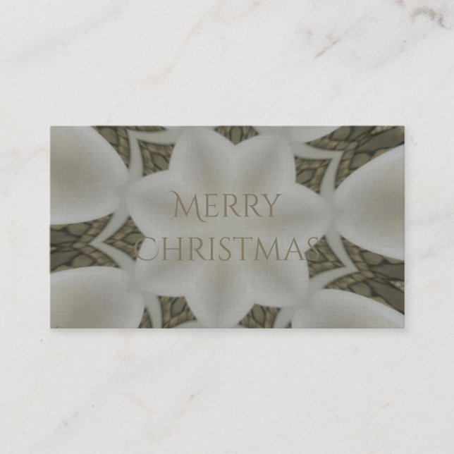 Tarjeta De Visita Kaleidoscope Diseño Flor Blanquecina Blanco (Anverso)