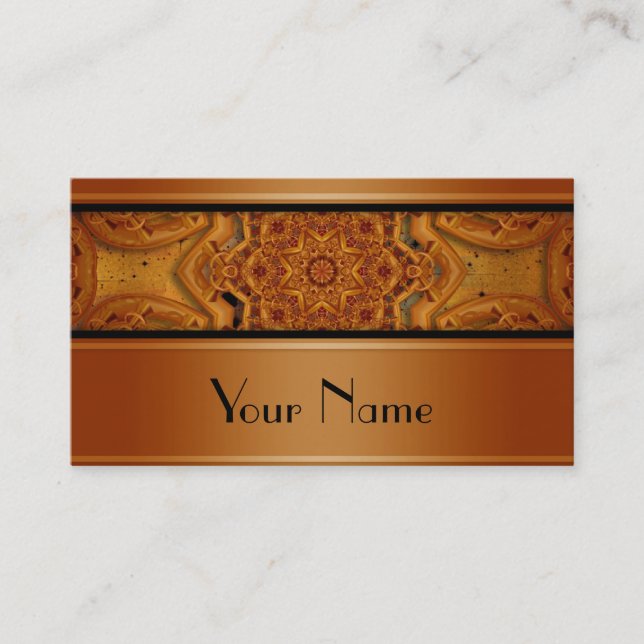 Tarjeta De Visita Kaleidoscope Fractal Mandala XI + tu texto (Anverso)