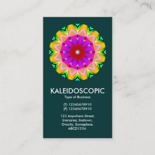 Tarjeta De Visita Kaliedoscopic Mandala 02 - Verde oscuro (003333)