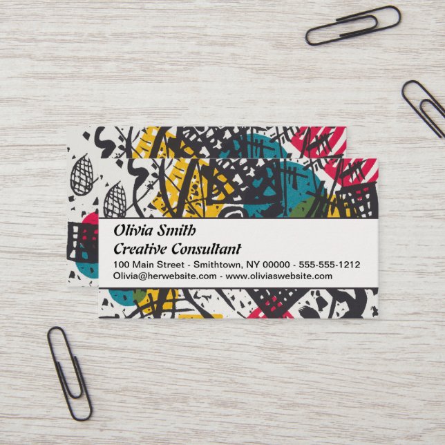 Tarjeta De Visita Kandinsky Pequeños Mundos V Resumen Clásico (Anverso/Reverso In Situ)