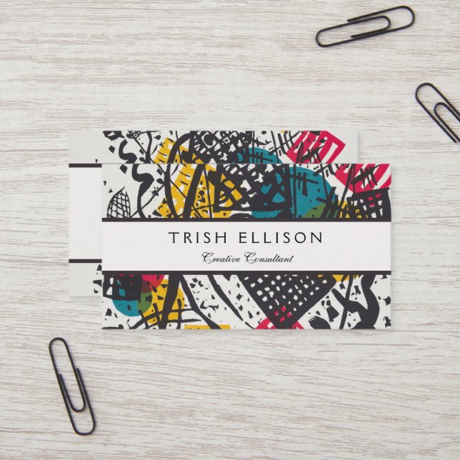 Tarjeta De Visita Kandinsky Pequeños Mundos V Resumen Clásico (Anverso/Reverso In Situ)