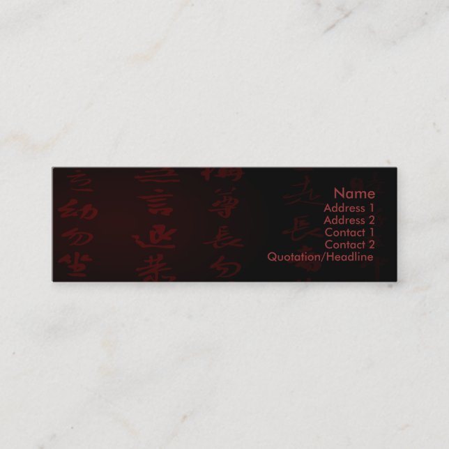 Tarjeta de visita Kanji (Anverso)