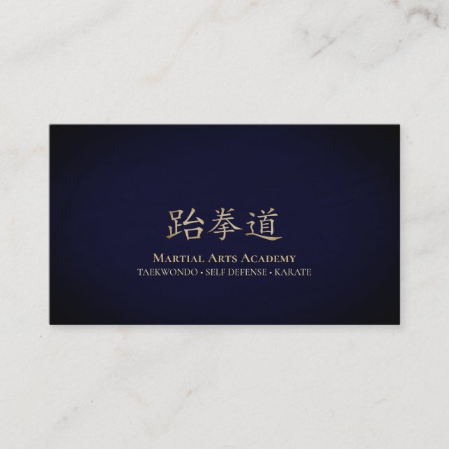 Tarjeta de visita Kanji Taekwondo Gold (Anverso)
