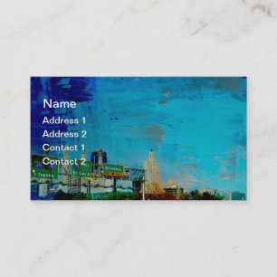 Tarjeta De Visita Kansas City Skyline Grunge